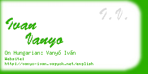 ivan vanyo business card