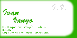 ivan vanyo business card